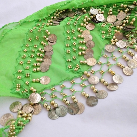 Belly Dance Coin Hip Scarf - Picture 3 of 4